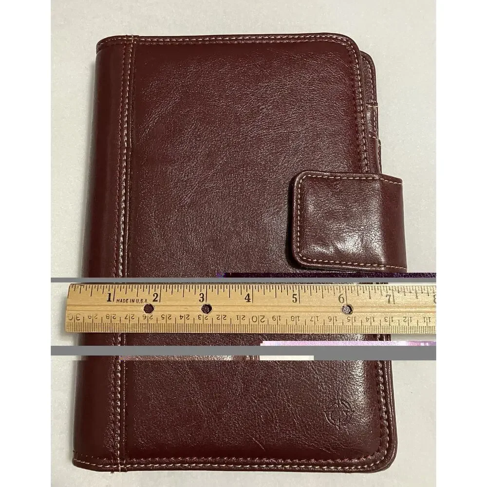 Franklin Covey Leather 7-Ring Notebook Planner Organizer Needs Fillers Burgundy